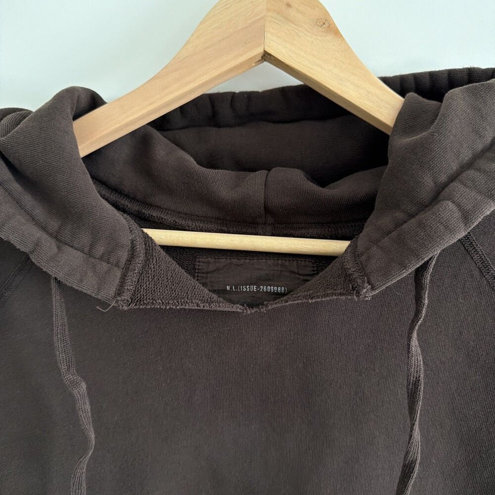 Nili Lotan Womens XS Janie Hoodie Brown Distressed Pullover Luxe Athleisure USA - Picture 13 of 14